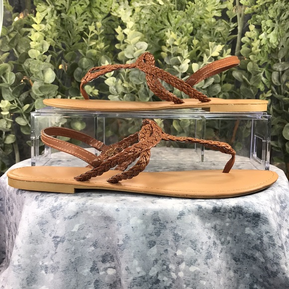 Westloop Tan Braided Thong Slingback Sandals Women’s 7/8M ☀️Clean Like NEW☀️ - Picture 6 of 9